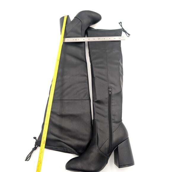 Wild Diva Cross-01 Over The Knee Low Chunky Block Heel Boots Size US5.5 EU36 - Picture 9 of 16